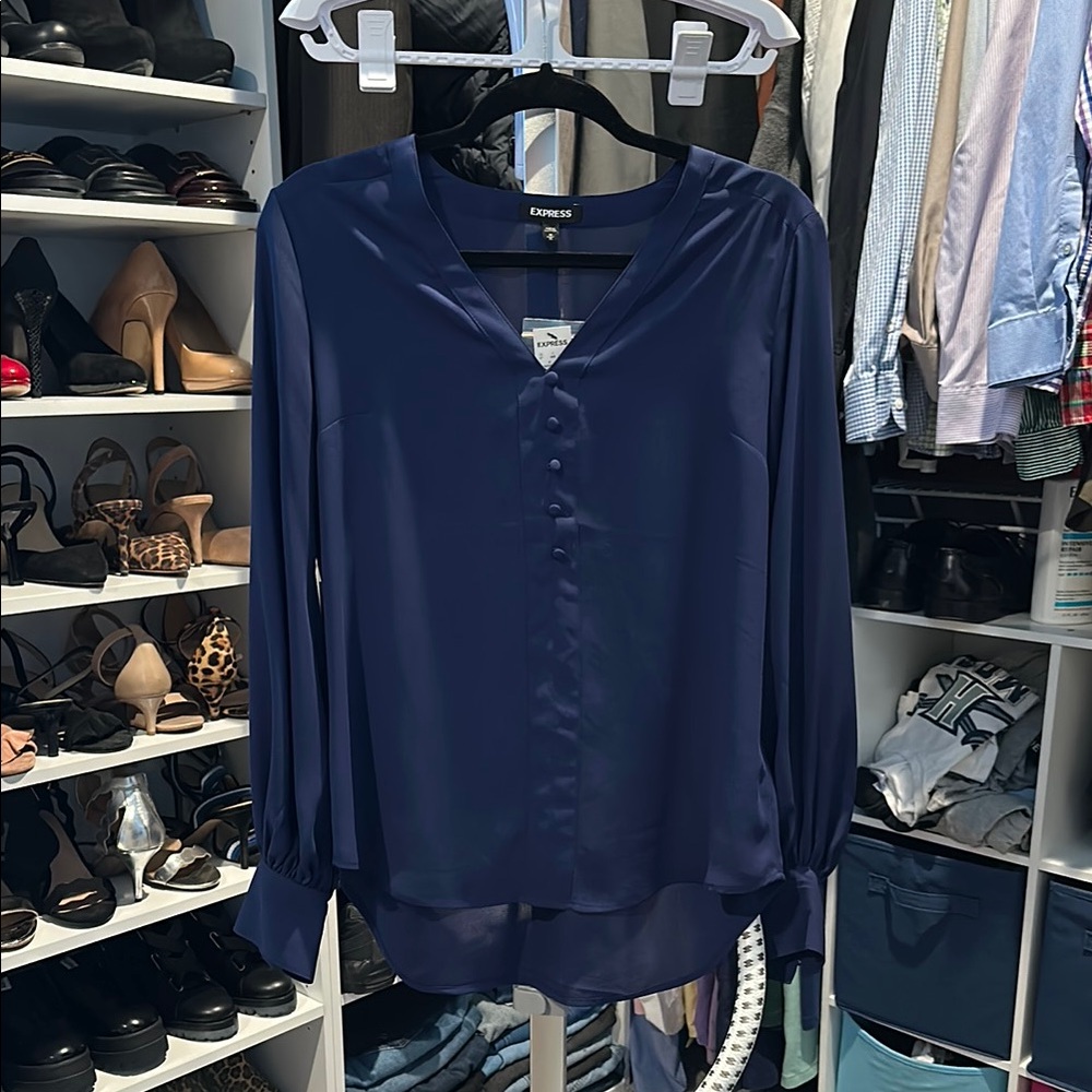 Express Women's Navy Blouse